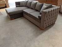 Modern Vergisiz Masif Ahşap Köşe Koltuk Takımı Kapitone Tasarım Modüler Chesterfield Depolama Alanlı Otel Atölye Daire Yaşam Alanı