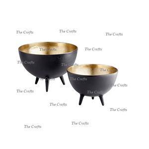 Ensemble de deux bols décoratifs avec support Bol décoratif en acier inoxydable et laiton à prix compétitif - Product Image 4