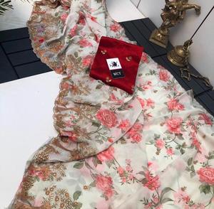 2023 Hot Sale Fashionable <b>Designer</b> New Look Cocktail Party Wear Beautiful Sequence Work Saree at Best <b>Market</b> Price - Product Image 4