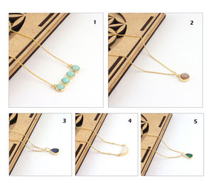 Cadena de cuentas minimalistas para mujer, colgante pequeño de oro/plata, natural, azúcar verde, drusa, nuevo diseño, gran oferta - Product Image 2