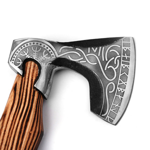 Hacha de Damasco personalizada hecha a mano, 16 pulgadas, mango de madera teñida, hacha bonita (Smk1941) - Product Image 1