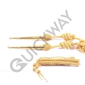 ชุดยูนิฟอร์ม aiguillette สีดำสีทองพร้อม2ทิปส์ใส่สบายมาใหม่ทำตามสั่ง - Product Image 3