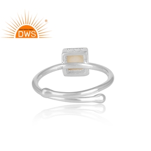 Anillo de Plata de Ley 925 con gema de perla Natural, joyería de diseño - Product Image 4