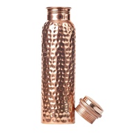 Bouteille d'eau 2022 cuivre martelé inde pure 100% Pure sans soudure et Joint moins brillant Pure 950 Ml avec avantages ayurvedic