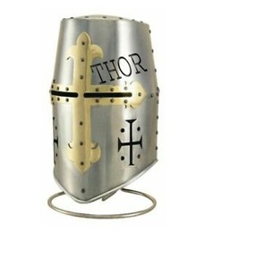 Medievale Crociato Casco Cavaliere Templare Casco ARGENTO Finitura In Ottone Disegno Fodera In Pelle Crociato In Ottone <span class=keywords><strong>Pati</strong></span> Templari Casco - Product Image 1