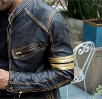 Chaqueta de Motociclista Estilo Café Racer 2021, de Cuero, Estilo Antiguo, 100% Cuero Vacuno Anilina Original para Motociclismo