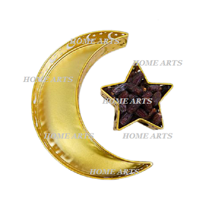 Bandeja de dátiles de metal con forma de Luna y estrella Bandeja de servicio de aperitivos de color dorado de la mejor calidad al precio más barato - Product Image 5
