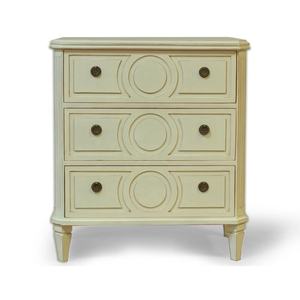 Cómoda elegante de 3 cajones, estilo antiguo de mediados de siglo para dormitorio o sala de estar, muebles para el hogar - Product Image 1