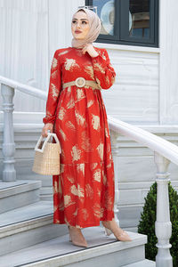 Nouvelle saison femmes vêtements islamiques Abaya caftan tunique dubaï arabe musulman mode islamique qualité turque - Product Image 4