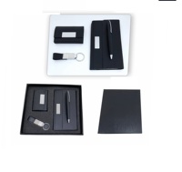 Cuaderno de Cuero de Lujo con Bolígrafo, Llavero y Tarjetero, Set de Regalo Corporativo para Clientes, con Logotipo Personalizado