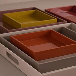 ถาดใส่แล็คเกอร์ถาดสี่เหลี่ยมทำด้วยมือแบบแฮนด์เมดพร้อมที่จับแม่พิมพ์ MDF ขายส่ง - Product Image 6