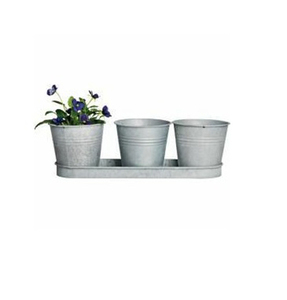 Excellente conception jardin fournisseur panier de fleurs avec poignée meilleure qualité ensemble de 3 forme ronde décoration de la maison martelé jardinière - Product Image 5