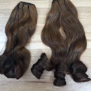 Extensions de cheveux à double trame avec cuticules alignées, tissage vietnamien de haute qualité, 100% brun miel, prix de gros - Product Image 2