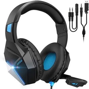 High Quality USB LED Headphone Noise Cancelling Gamer Headphones Headset Gaming Earbuds Headsets For PS4 PC With Microphone