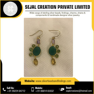 Pendientes de Plata de Ley 925 con piedras preciosas de último diseño para mujer OEM al por mayor - Product Image 5