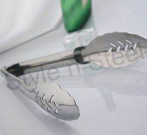 Pince à salade en acier inoxydable robuste Design classique multifonctionnel cuisine ustensile de service ustensiles en métal en gros - Product Image 6