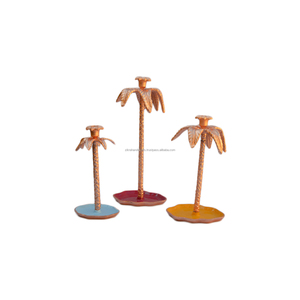 Set of 3 Candle <b>Stick</b> Holders With Brass Metal Color Finishing Design Candle Stand Home Villa Dinner and Wedding Design - Product Image 1