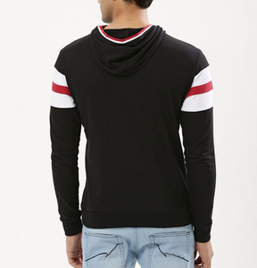 Wholesale Winter Design Sleeve Panel Black <b>Hoodie</b> for Men - Product Image 4