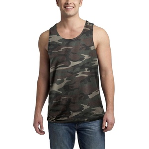 PIHA SPORTS Débardeur de sport pour homme, sans manches, pour musculation, fitness, camouflage, 100% coton - Product Image 3