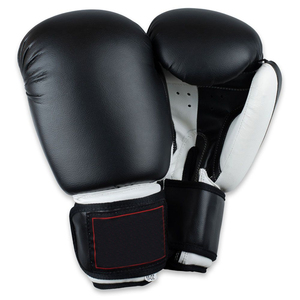 Gants de boxe noirs argentés 12oz pour adultes Design professionnel à lacets avec logo personnalisé-Matériau en cuir véritable - Product Image 2