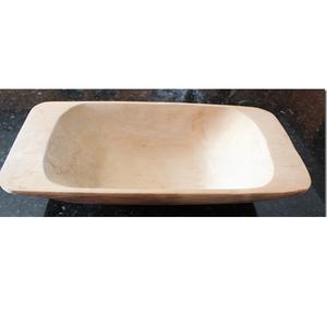 Bol à pâte en bois rustique et bol à salade en bois poli brillant en forme de rectangle de petite taille sans danger pour les aliments Offre Spéciale - Product Image 1