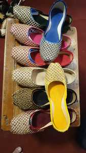 Stylish Handcrafted <b>Khussa</b> Shoes for Women Girls Lightweight Flat Design with Embossing for Spring Season Pakistani <b>Khussa</b> Style - Product Image 2