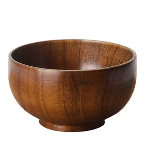 Bol profond en bois pour servir et mélanger la salade de fruits au design moderne Décoration de vaisselle pour la maison et l'hôtel Bol en bois rustique - Product Image 1