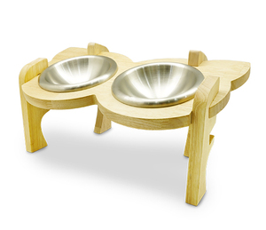 Gamelle en acier inoxydable 5830 pour animaux domestiques, bol d'alimentation pour chiens et chats, avec étagère illuminée - Product Image 1