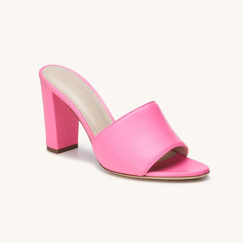 Pink high block heels shoes for women stylish ladies shoes heel sandals shoe for woman