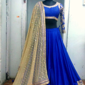 -ใหม่ --- สง่างาม-KOTI และ LEHENGA สำหรับงานปาร์ตี้-สวมใส่กับงาน Applique สำหรับงานปาร์ตี้/งานแต่งงาน = 2021 - Product Image 1