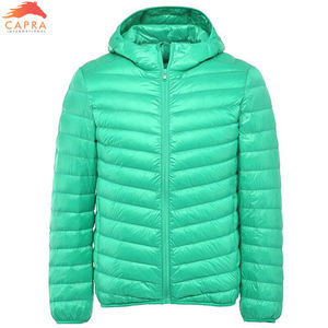 Chaqueta Acolchada Ligera, Cortavientos y Ecológica para Hombre, con Capucha, Plegable, Color Naranja, Servicio OEM para Invierno - Product Image 5