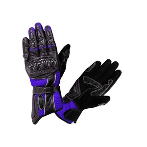 Guantes de carreras de motos de retales de color negro y rojo Guantes de motocicleta de secado rápido transpirables de dedo completo para deportes al aire libre - Product Image 2