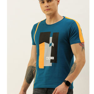 เสื้อยืดแฟชั่นสำหรับผู้ชายเสื้อยืดสีตัดกันพิมพ์ลายดีไซน์ล่าสุด - Product Image 2