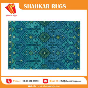 New Trang Trí Nội Thất Hình Dạng Tùy Chỉnh Len Thảm Màu Xanh Lá Cây <span class=keywords><strong>Teal</strong></span> Tay Chần Chần Thảm Để Bán Cho Cầu Nguyện Và Trang Trí Nội Thất Thiết Kế Mới - Product Image 3