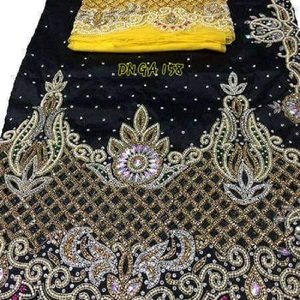 Tela de seda Africana George con cuentas pesadas, diseño exclusivo, trabajo de fábrica de la india, venta al por mayor - Product Image 3