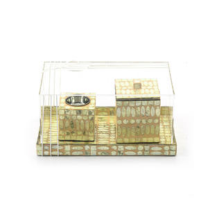 กล่อง Mubkhr พร้อมชุดถาดถาดถาดถาดถาดถาดเตา bakhoor แบบพิเศษสำหรับแม่และเดือนรอมฎอน (สีทอง) ดีไซน์ล่าสุด - Product Image 1