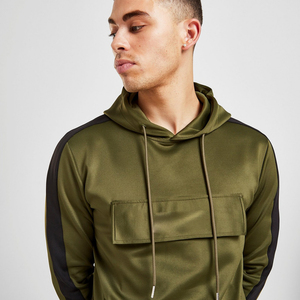 Sudadera con capucha para hombre OEMCustom con cremallera completa en el bolsillo frontal, cuello alto, para fitness, running y golf. - Product Image 5