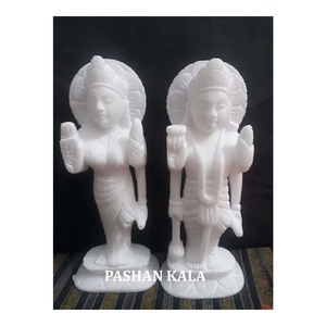 Italian White Marble Vishnu Laxmi Statue - Product Image 1