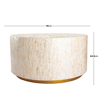 Table basse élégante de style européen, tendance actuelle, tabourets/ottomans ronds en jonc de mer naturel, salon, couleur blanche, fabriqué à la main au Vietnam