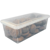 Boîtes à biscuits en plastique personnalisées de qualité alimentaire PP avec couvercle à charnière 400 ml Contenants d'emballage Logo IML Couleur personnalisable Biodégradable