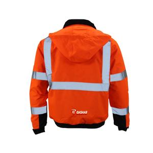 Turn-Down Collar Safety-Bomber Jacket Hi-Vis Work Jackets Chaqueta reflectante para hombre - Product Image 2
