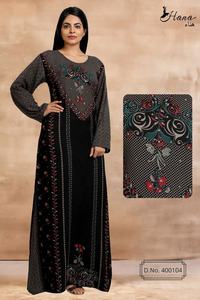 Vestido de noche musulmán Abaya de rayón para mujer, caftán con estampado bordado, ropa islámica, talla grande, gran oferta, 2022 - Product Image 3