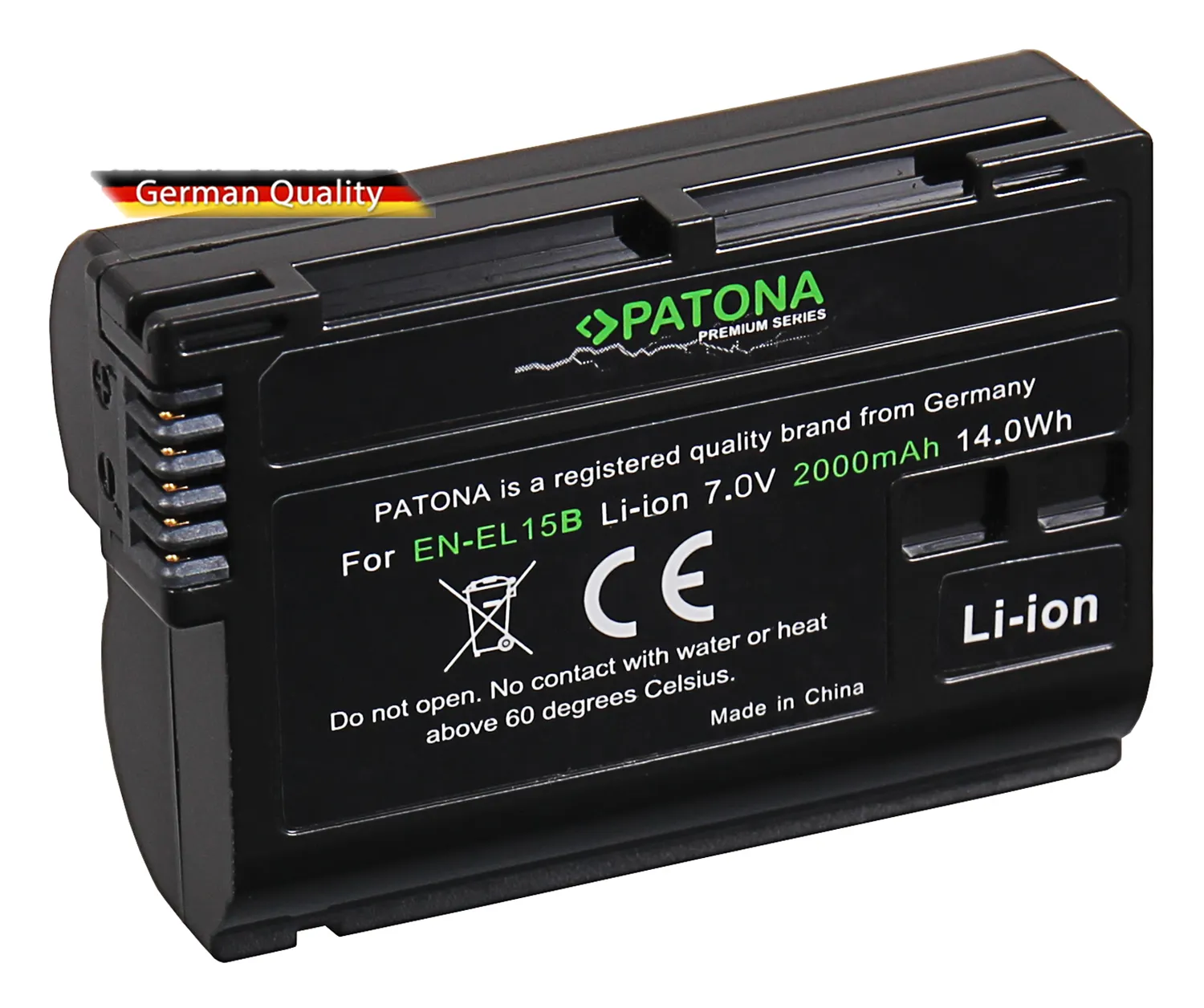 PATONA Premium Battery for Nikon EN-EL 15, 1 V1, D7000: 2000mAh: 7V: 14 Wh