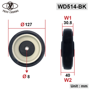 ล้อรถเข็นขายอาหารเคลื่อนที่กลางแจ้ง YEOU CHERNG WB-514-BK สีดำ ทำจากยาง ทนทานต่อสนิม ทำความสะอาดง่าย - Product Image 2