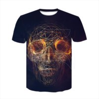 Haute qualité 3 D Sublimation Imprimé Psychédélique Crâne T Chemise pour hommes Grand sport et rue porte casual par des clients ajustement