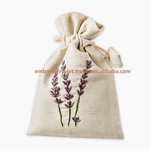 กระเป๋าลายดอกลาเวนเดอร์ปักด้วยมือ - Product Image 2