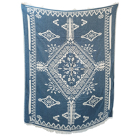 Einfarbige 100% Baumwolldecke 200x240 cm 78x95 Zoll Bettüberwurf Sofabezug Extra Groß Hergestellt in der Türkei Jacquard-Gewebte Decke
