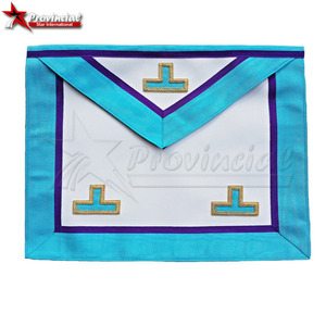 Tablier maçonnique de luxe en cuir pour Rite de Memphis-Misraim, cadeau pour Maître Compagnon, étoile provinciale internationale, fait main - Product Image 1