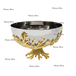Premium Quality Aluminium Serving <b>Bowl</b> With Iron Stand Silver Color Round Shape <b>Dessert</b> <b>Bowl</b> By Home Arts - Product Image 6