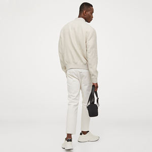 Autumn Winter Men's Casual Slim Fit Bomber Puffer Jacket High Quality with Long Length Stand Collar Made from Bubble <b>Fabric</b> - Product Image 4